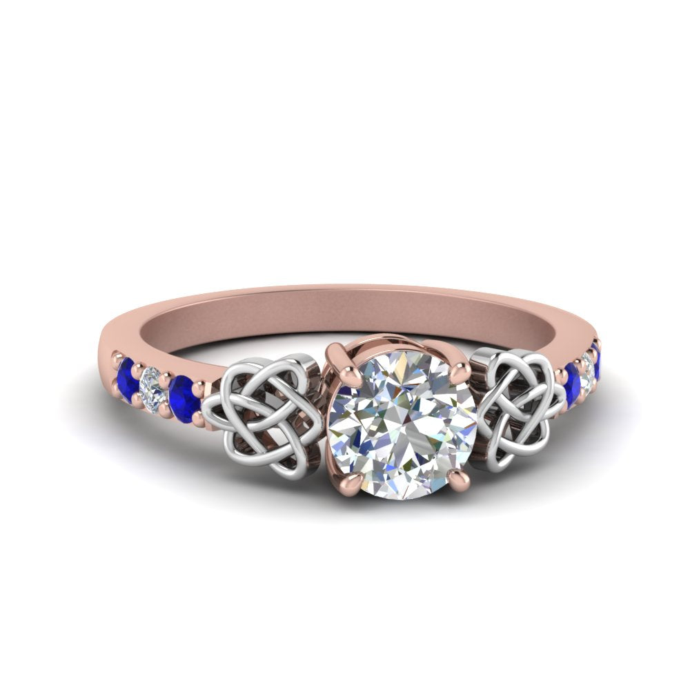 round-cut-celtic-diamond-ring-with-sapphire-in-14K-rose-gold-FDENS2255RORGSABL-NL-RG
