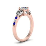 Load image into Gallery viewer, round-cut-celtic-diamond-ring-with-sapphire-in-14K-rose-gold-FDENS2255RORGSABLANGLE2-NL-RG
