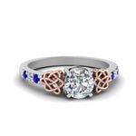 Load image into Gallery viewer, round-cut-celtic-diamond-ring-with-sapphire-in-14K-white-gold-FDENS2255RORGSABL-NL-WG
