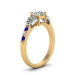 Load image into Gallery viewer, round-cut-celtic-diamond-ring-with-sapphire-in-14K-yellow-gold-FDENS2255RORGSABLANGLE2-NL-YG
