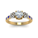 Load image into Gallery viewer, round-cut-celtic-diamond-ring-with-sapphire-in-14K-yellow-gold-FDENS2255RORGSABLANGLE5-NL-YG
