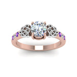 Load image into Gallery viewer, round-cut-celtic-diamond-ring-with-violac-topaz-in-14K-rose-gold-FDENS2255RORGVITOANGLE5-NL-RG
