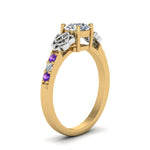 Load image into Gallery viewer, round-cut-celtic-diamond-ring-with-violac-topaz-in-14K-yellow-gold-FDENS2255RORGVITOANGLE2-NL-YG
