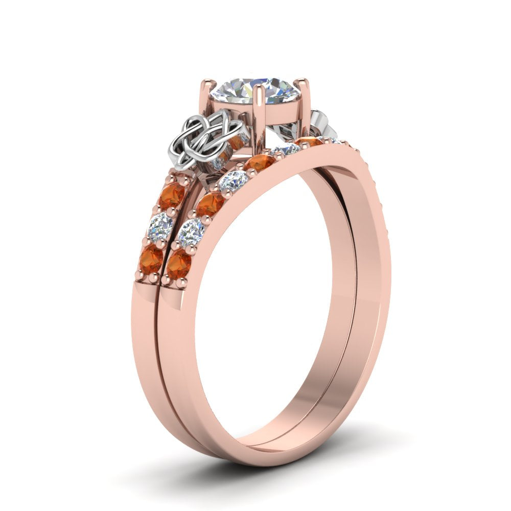 round-cut-celtic-diamond-wedding-ring-set-with-orange-sapphire-in-14K-rose-gold-FDENS2255B1ROGSAORANGLE2-NL-RG?v=1757056939