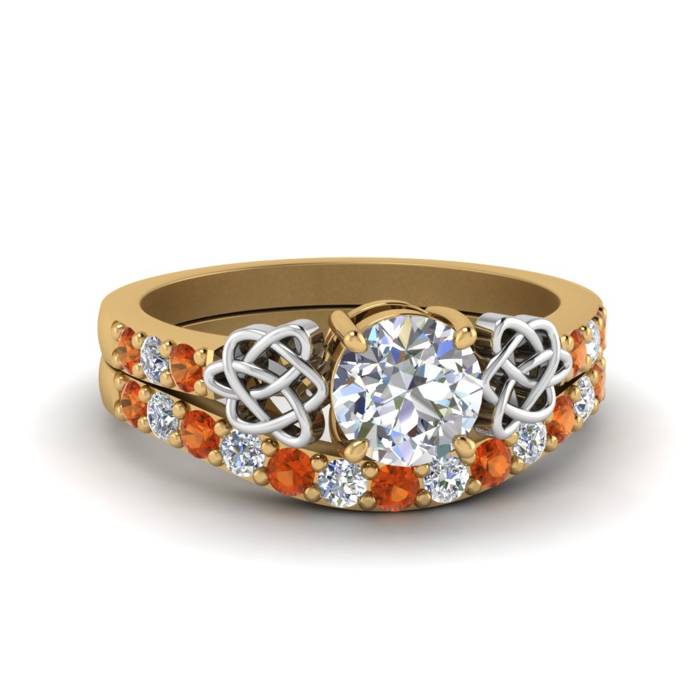 round-cut-celtic-diamond-wedding-ring-set-with-orange-sapphire-in-14K-yellow-gold-FDENS2255B1ROGSAOR-NL-YG?v=1757056939