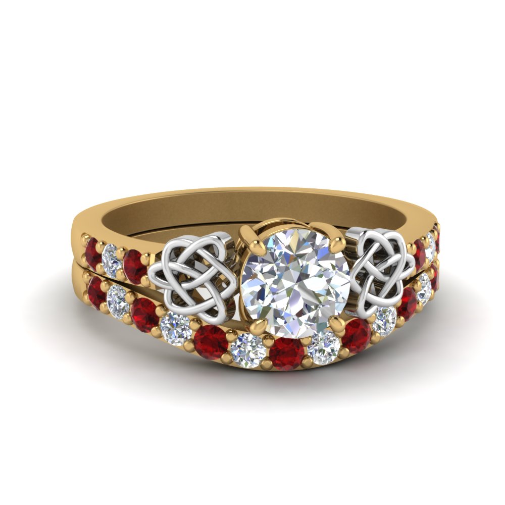 round-cut-celtic-diamond-wedding-ring-set-with-ruby-in-14K-yellow-gold-FDENS2255B1ROGRUDR-NL-YG_bb9f347a-d7f3-4db8-97c8-ca00044ccfc4?v=1757057012