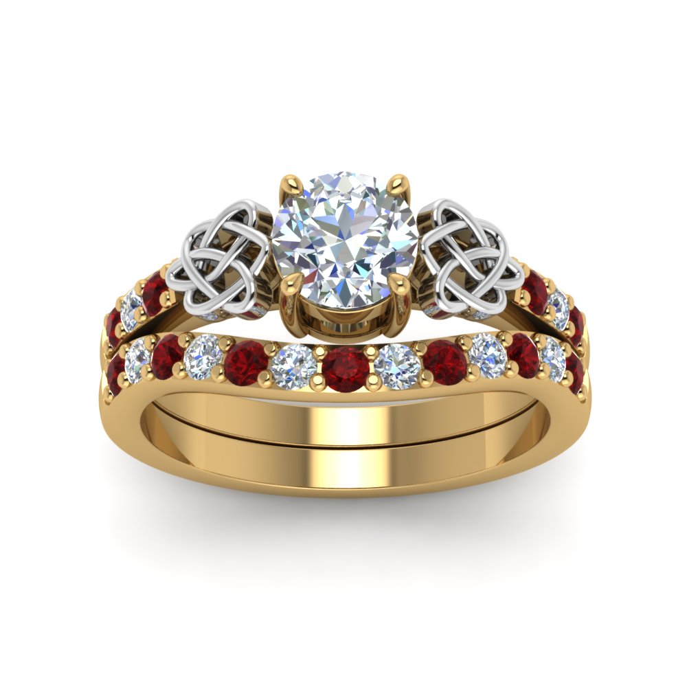 round-cut-celtic-diamond-wedding-ring-set-with-ruby-in-14K-yellow-gold-FDENS2255B1ROGRUDRANGLE5-NL-YG?v=1757056939