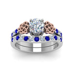 Load image into Gallery viewer, round-cut-celtic-diamond-wedding-ring-set-with-sapphire-in-14K-white-gold-FDENS2255B1ROGSABLANGLE5-NL-WG?v=1757056939
