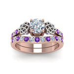 Load image into Gallery viewer, round-cut-celtic-diamond-wedding-ring-set-with-violac-topaz-in-14K-rose-gold-FDENS2255B1ROGVITOANGLE5-NL-RG_7d129790-eb9c-42ec-b7bc-e2299e2e4fe0?v=1757057012
