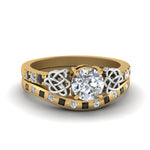 Load image into Gallery viewer, round-cut-celtic-ring-and-matching-band-with-black-diamond-in-14K-yellow-gold-FDENS2255B4ROGBLACK-NL-YG_26a60617-7214-4d7d-8594-ce76e9bd67bc?v=1757052331

