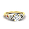 Load image into Gallery viewer, round-cut-celtic-ruby-two-tone-engagement-ring-in-yellow-gold-fdens2255rorgrudrsleep-nl-yg.jpg