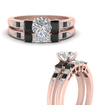 Load image into Gallery viewer, round-cut-channel-three-stone-diamond-engagement-ring-with-black-diamond-in-rose-gold-FDENS205ROGBLACK-NL-RG.jpg