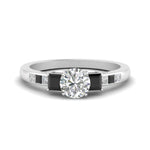 Load image into Gallery viewer, round-cut-channel-three-stone-diamond-engagement-ring-with-black-diamond-in-white-gold-FDENS205RORGBLACK-NL-WG.jpg
