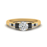 Load image into Gallery viewer, round-cut-channel-three-stone-diamond-engagement-ring-with-black-diamond-in-yellow-gold-FDENS205RORGBLACK-NL-YG.jpg
