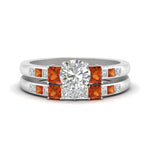 Load image into Gallery viewer, round-cut-channel-three-stone-diamond-engagement-ring-with-orange-sapphire-in-white-gold-FDENS205ROGSAOR-NL-WG.jpg