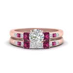 Load image into Gallery viewer, round-cut-channel-three-stone-diamond-engagement-ring-with-pink-sapphire-in-rose-gold-FDENS205ROGSADRPI-NL-RG.jpg
