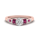 Load image into Gallery viewer, round-cut-channel-three-stone-diamond-engagement-ring-with-pink-sapphire-in-rose-gold-FDENS205RORGSADRPI-NL-RG.jpg
