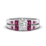 Load image into Gallery viewer, round-cut-channel-three-stone-diamond-engagement-ring-with-pink-sapphire-in-white-gold-FDENS205ROGSADRPI-NL-WG.jpg
