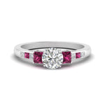 Load image into Gallery viewer, round-cut-channel-three-stone-diamond-engagement-ring-with-pink-sapphire-in-white-gold-FDENS205RORGSADRPI-NL-WG.jpg
