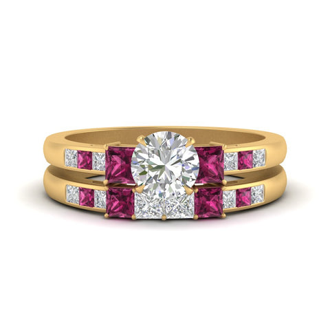 round-cut-channel-three-stone-diamond-engagement-ring-with-pink-sapphire-in-yellow-gold-FDENS205ROGSADRPI-NL-YG.jpg
