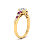 Load image into Gallery viewer, round-cut-channel-three-stone-diamond-engagement-ring-with-pink-sapphire-in-yellow-gold-FDENS205RORGSADRPI-NL-YG.jpg

