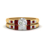 Load image into Gallery viewer, round-cut-channel-three-stone-diamond-engagement-ring-with-ruby-in-yellow-gold-FDENS205ROGRUDR-NL-YG.jpg