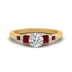 Load image into Gallery viewer, round-cut-channel-three-stone-diamond-engagement-ring-with-ruby-in-yellow-gold-FDENS205RORGRUDR-NL-YG.jpg

