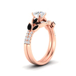 Load image into Gallery viewer, round-cut-curved-vine-black-diamond-wedding-ring-set-in-rose-gold-fdens11635rogblackangle2-nl-rg.jpg?v=1764647005