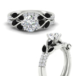 Load image into Gallery viewer, round-cut-curved-vine-black-diamond-wedding-ring-set-in-white-gold-fdens11635rogblackangle3-nl-wg_299a986b-4975-468d-beae-9bb60d8d09d6.jpg?v=1764647087
