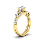 Load image into Gallery viewer, round-cut-curved-vine-diamond-wedding-ring-set-in-yellow-gold-fdens11635roangle2-nl-yg.jpg?v=1764647005