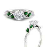 Load image into Gallery viewer, round-cut-curved-vine-emerald-engagement-ring-in-white-gold-fdens11635rorgemgrangle3-nl-wg.jpg?v=1763110545