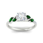 Load image into Gallery viewer, round-cut-curved-vine-emerald-engagement-ring-in-white-gold-fdens11635rorgemgrangle5-nl-wg.jpg?v=1763110545