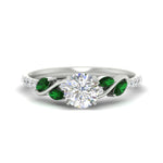Load image into Gallery viewer, round-cut-curved-vine-emerald-engagement-ring-in-white-gold-fdens11635rorgemgrsleep-nl-wg.jpg?v=1763110545