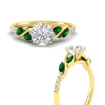 Load image into Gallery viewer, round-cut-curved-vine-emerald-engagement-ring-in-yellow-gold-fdens11635rorgemgrangle3-nl-yg.jpg?v=1763110545

