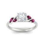 Load image into Gallery viewer, round-cut-curved-vine-pink-sapphire-engagement-ring-in-white-gold-fdens11635rorgsadrpiangle5-nl-wg.jpg?v=1763110545