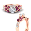 Load image into Gallery viewer, round-cut-curved-vine-pink-sapphire-wedding-ring-set-in-rose-gold-fdens11635rogsadrpiangle3-nl-rg.jpg?v=1764647005