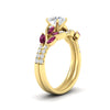 Load image into Gallery viewer, round-cut-curved-vine-pink-sapphire-wedding-ring-set-in-yellow-gold-fdens11635rogsadrpiangle2-nl-yg.jpg?v=1764647005