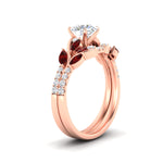 Load image into Gallery viewer, round-cut-curved-vine-ruby-wedding-ring-set-in-rose-gold-fdens11635rogrudrangle2-nl-rg.jpg?v=1764647005
