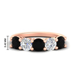 Load image into Gallery viewer, round-cut-diamond-and-black-diamond-3-carat-bridal-wedding-band-in-rose-gold-FDENS141ROBGBLACK-3.00CT-NL-RG-HW

