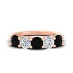 Load image into Gallery viewer, round-cut-diamond-and-black-diamond-3-carat-bridal-wedding-band-in-rose-gold-FDENS141ROBGBLACK-3.00CT-NL-RG
