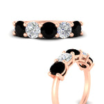 Load image into Gallery viewer, round-cut-diamond-and-black-diamond-3-carat-bridal-wedding-band-in-rose-gold-FDENS141ROBGBLACKANGLE3-3.00CT-NL-RG
