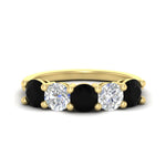 Load image into Gallery viewer, round-cut-diamond-and-black-diamond-3-carat-bridal-wedding-band-in-yellow-gold-FDENS141ROBGBLACK-3.00CT-NL-YG
