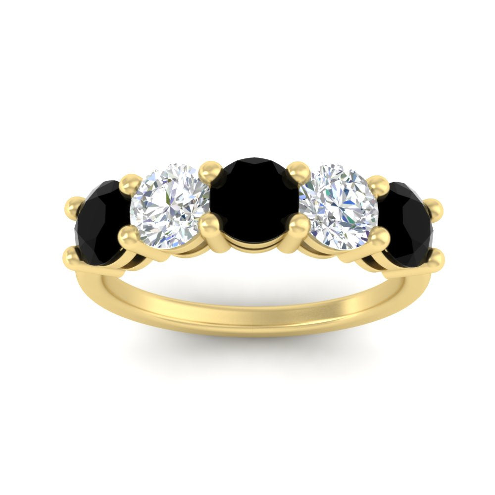 round-cut-diamond-and-black-diamond-3-carat-bridal-wedding-band-in-yellow-gold-FDENS141ROBGBLACKANGLE5-3.00CT-NL-YG