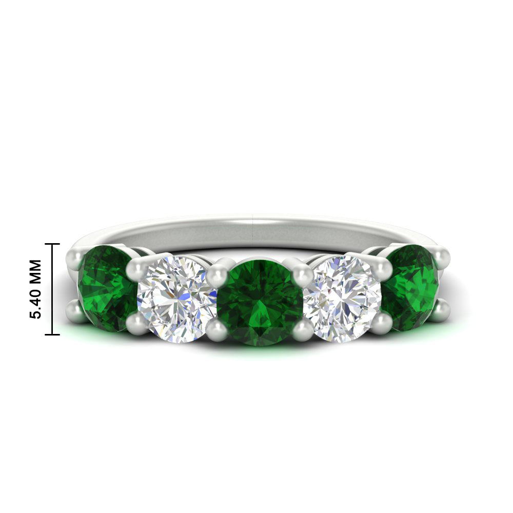 round-cut-diamond-and-emerald-3-carat-bridal-wedding-band-in-white-gold-FDENS141ROBGEMGR-3.00CT-NL-WG-HW