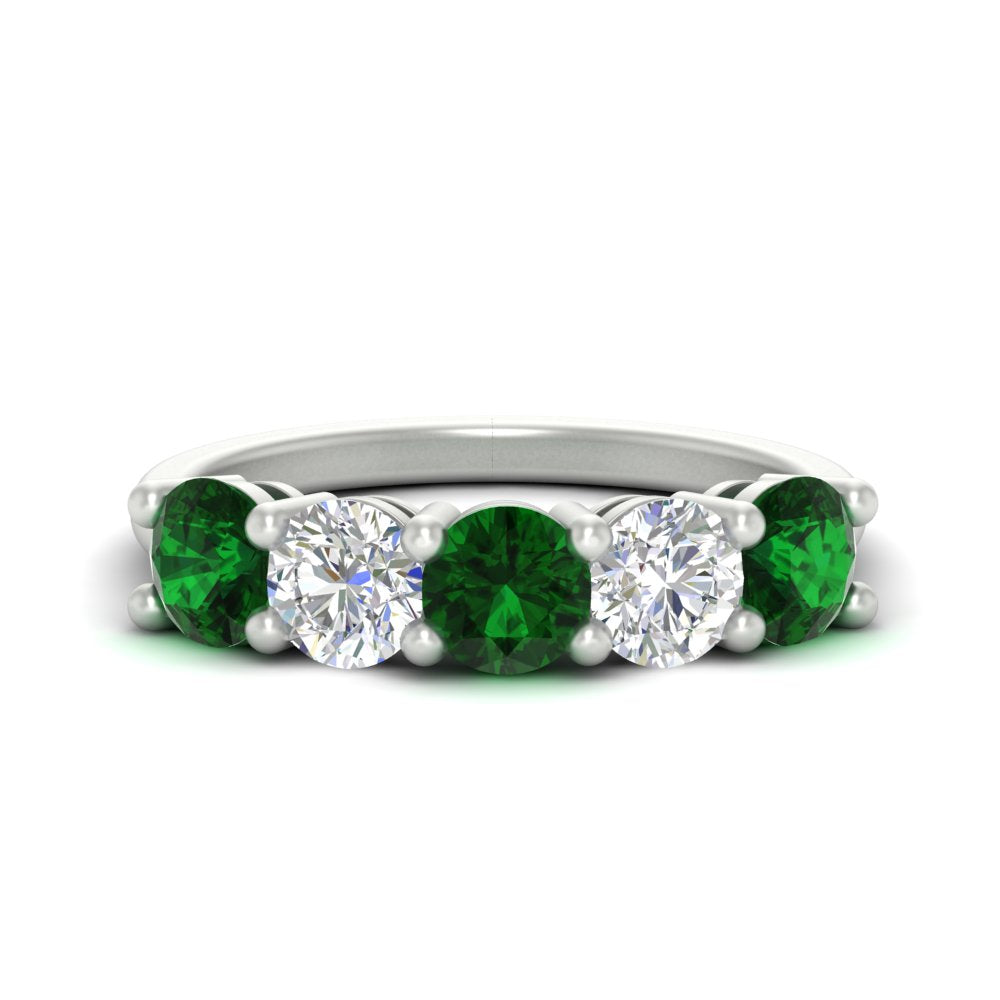 round-cut-diamond-and-emerald-3-carat-bridal-wedding-band-in-white-gold-FDENS141ROBGEMGR-3.00CT-NL-WG