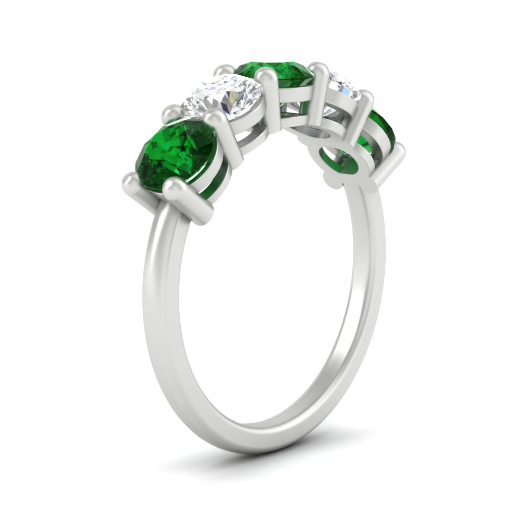 round-cut-diamond-and-emerald-3-carat-bridal-wedding-band-in-white-gold-FDENS141ROBGEMGRANGLE2-3.00CT-NL-WG