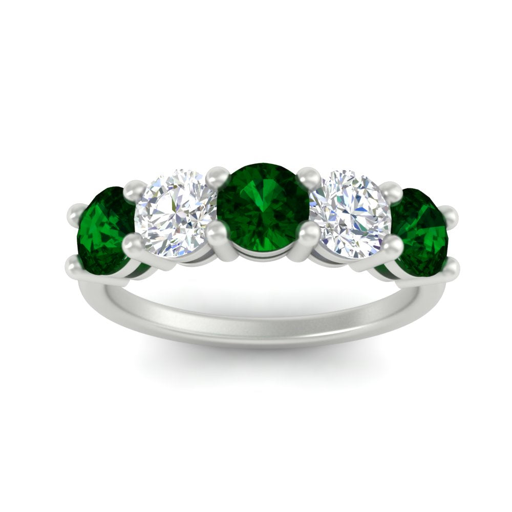 round-cut-diamond-and-emerald-3-carat-bridal-wedding-band-in-white-gold-FDENS141ROBGEMGRANGLE5-3.00CT-NL-WG