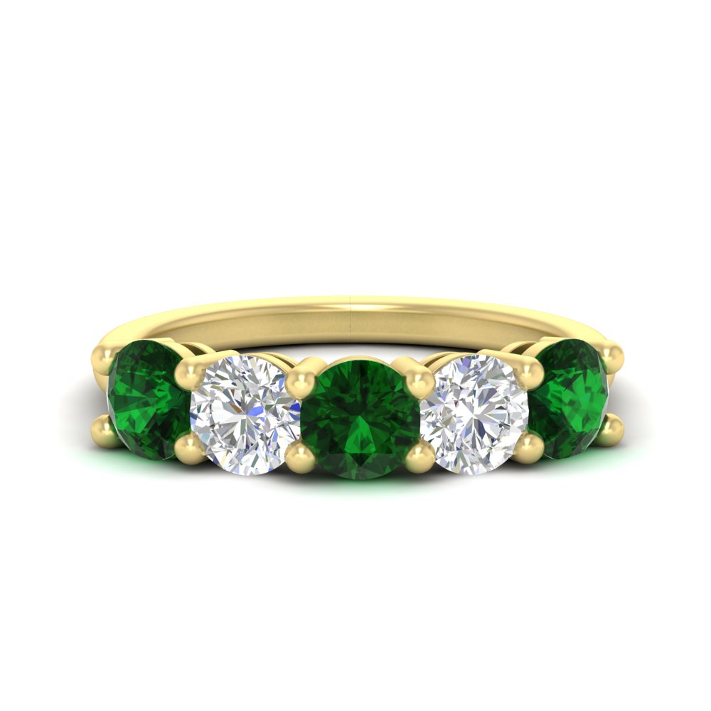 round-cut-diamond-and-emerald-3-carat-bridal-wedding-band-in-yellow-gold-FDENS141ROBGEMGR-3.00CT-NL-YG