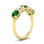 Load image into Gallery viewer, round-cut-diamond-and-emerald-3-carat-bridal-wedding-band-in-yellow-gold-FDENS141ROBGEMGRANGLE2-3.00CT-NL-YG
