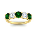 Thumbnail 100 - round-cut-diamond-and-emerald-3-carat-bridal-wedding-band-in-yellow-gold-FDENS141ROBGEMGRANGLE5-3.00CT-NL-YG